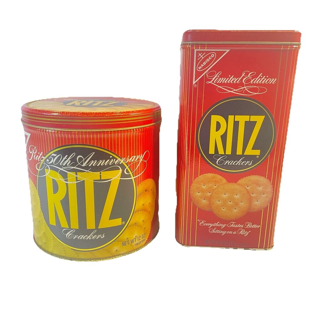 Nabisco Ritz Crackers Tins Vintage 1984 & 1986 Lot 2 Limited Edition Advertising